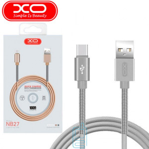 USB кабель XO NB27 Type-C 1m сірий