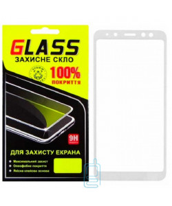Защитное стекло Full Screen Samsung A8 2018 A530 white Glass
