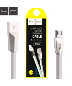USB кабель Hoco X4 ″Zinc Alloy Rhombic″ micro USB 1.2m белый