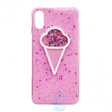 Чехол силиконовый Ice cream Apple iPhone X, XS розовый