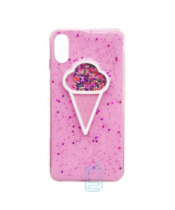 Чохол силіконовий Ice cream Apple iPhone X, XS рожевий