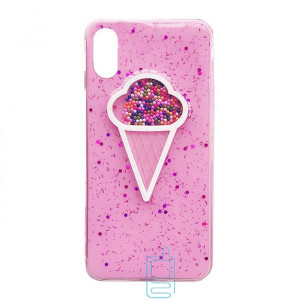 Чехол силиконовый Ice cream Apple iPhone X, XS розовый