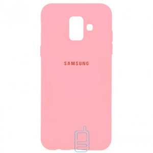 Чехол Silicone Case Full Samsung A6 2018 A600 розовый