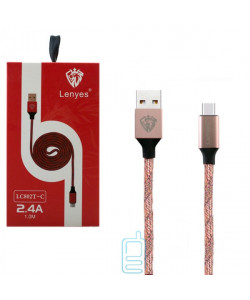 USB кабель Lenyes LC802t Type-C 1m рожевий
