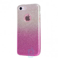 Чохол силіконовий Shine Apple iPhone 7, iPhone 8 градієнт рожевий