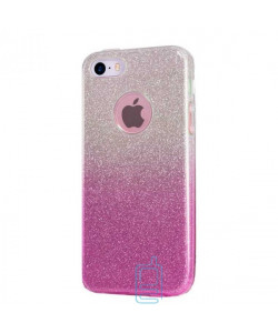Чехол силиконовый Shine Apple iPhone 7, iPhone 8 градиент розовый