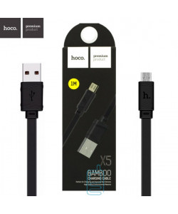 USB кабель Hoco X5 "Bamboo" micro USB 1m чорний