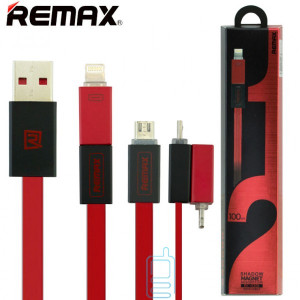 USB кабель Remax RC-026t 2in1 lightning-micro 1m червоний