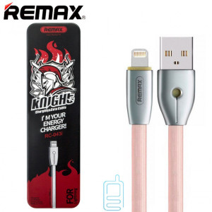 USB Кабель Remax Kinght RC-043i Lightning рожевий