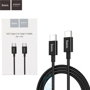 USB кабель Hoco X23 ″Skilled″ Type-C to Type-C 3A/1m черный