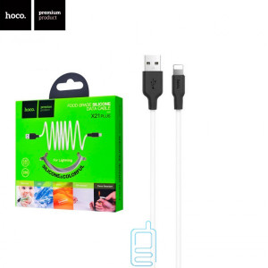 USB Кабель Hoco X21 Plus ″Silicone″ Lightning 1М черно-белый