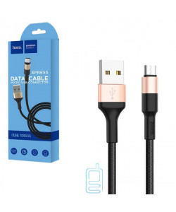 USB кабель HOCO X26 ″Xpress″ micro USB 1m черно-золотистый