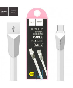 USB кабель Hoco X4 ″Zinc Alloy Rhombic″ Type-C 1.2m белый