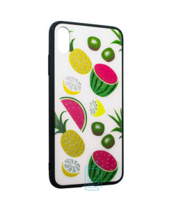 Чехол накладка Glass Case Apple iPhone X, XS Fruits