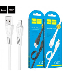 USB кабель Hoco X40 "Noah" Apple Lightning 1m білий