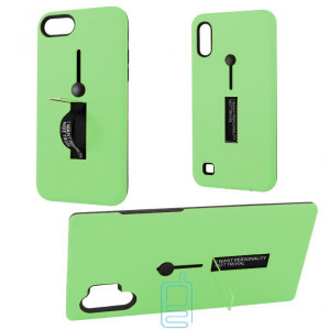 Чехол противоударный Metal Kickstand Soft Touch с держателем Huawei P30 Lite зеленый