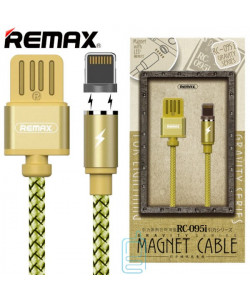 USB Кабель Remax Magnetic Gravity RC-095i Lightning золотистый