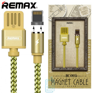 USB Кабель Remax Magnetic Gravity RC-095i Lightning золотистий