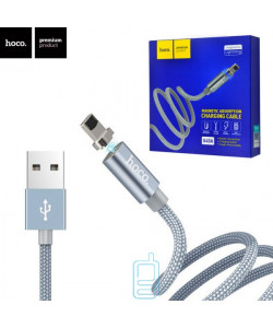 USB кабель Hoco U40A ″Magnetic″ Apple Lightning 1m серый