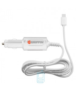 Автомобільний зарядний пристрій GPS Griffin 1.5м 2.1A micro-USB тех.пакет white