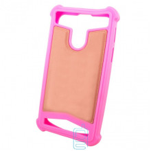 Универсальный чехол-накладка силикон-кожа 5.0-5.5″ розовый