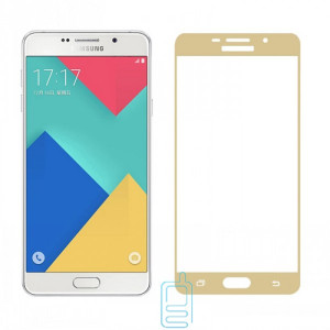 Защитное стекло Full Screen Samsung A7 2016 A710 gold тех.пакет