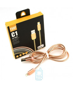 USB кабель C1 Fast 2.4A Apple Lightning 1m розовый