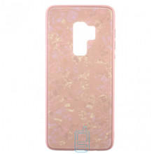 Чехол накладка Glass Case Мрамор Samsung S9 Plus G965 розовый