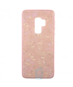 Чохол накладка Glass Case Мармур Samsung S9 Plus G965 рожевий