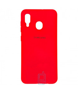 Чехол Silicone Case Full Samsung A40 2019 A405 красный