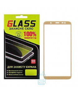 Защитное стекло Full Glue Samsung J8 2018 J810 gold Glass
