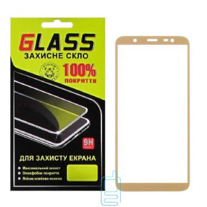 Защитное стекло Full Glue Samsung J8 2018 J810 gold Glass