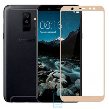 Защитное стекло 5D Samsung A6 Plus 2018 A605 gold тех.пакет