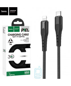 USB кабель Hoco U64 "Superior PD" Type-C to Apple Lightning 1.2m чорний