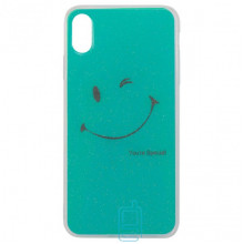 Чехол силиконовый Glue Case Smile shine iPhone XS Max бирюзовый