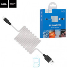 USB кабель Hoco X21 ″Silicone″ Apple Lightning 1m черно-белый