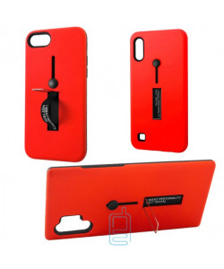 Чехол противоударный Metal Kickstand Soft Touch с держателем Samsung Note 10 Plus N975, Note 10 Pro N976 красный