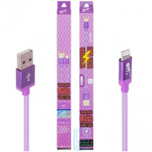 USB кабель King Fire XY-018 Apple Lightning 0.2m фиолетовый