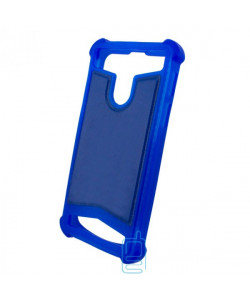 Универсальный чехол-накладка силикон-кожа 4.0-4.5″ синий