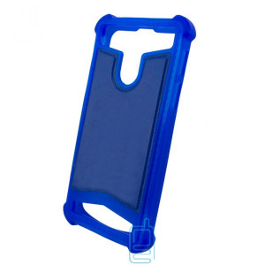 Универсальный чехол-накладка силикон-кожа 4.0-4.5″ синий