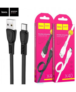 USB кабель Hoco X40 "Noah" Type-C 1m чорний