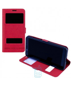 Чехол-книжка ROCK 2 окна Xiaomi Mi 8 Lite красный