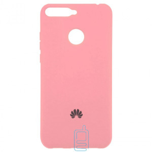 Чехол Silicone Case Full Huawei Y6 Prime 2018, Y6 Pro 2018, Honor 7A Pro розовый