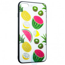 Чехол накладка Glass Case Apple iPhone 7 Plus, 8 Plus Fruits