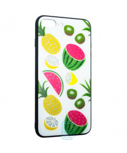 Чехол накладка Glass Case Apple iPhone 7 Plus, 8 Plus Fruits