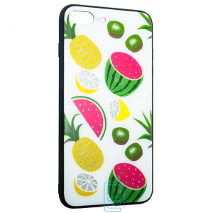 Чохол накладка Glass Case Apple iPhone 7 Plus, 8 Plus Fruits