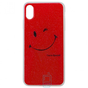 Чохол силіконовий Glue Case Smile shine iPhone XS Max червоний