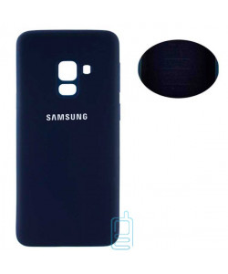 Чехол Silicone Cover Full Samsung A8 Plus 2018 A730 синий