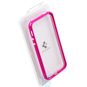 Чехол-бампер Apple iPhone 4 пластик розовый