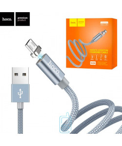 USB кабель Hoco U40A "Magnetic" micro USB 1m сірий